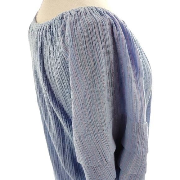 Lucky Brand 3/4 sleeve top in periwinkle small - Picture 2 of 11